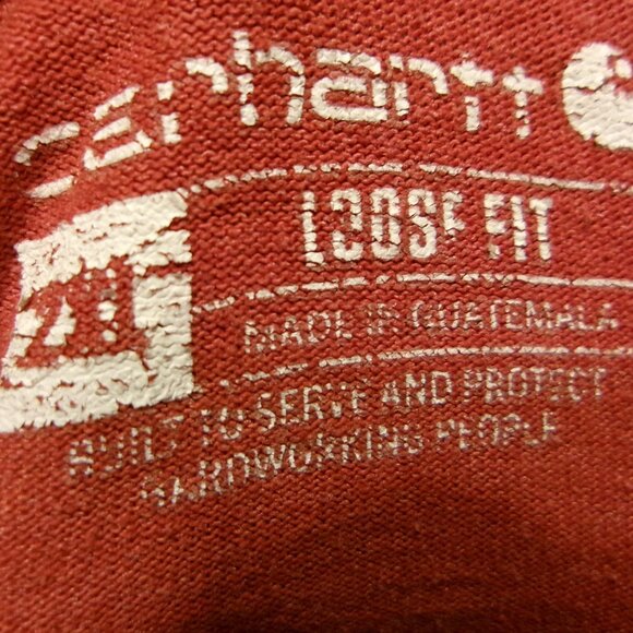 Carhartt K87 Loose Fit Men's 2XL Short Sleeve Work Pocket T-Shirt Red Stained - Picture 12 of 16